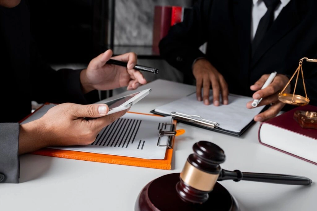 California trucking accident attorney consulting with client for legal representation after a truck accident.