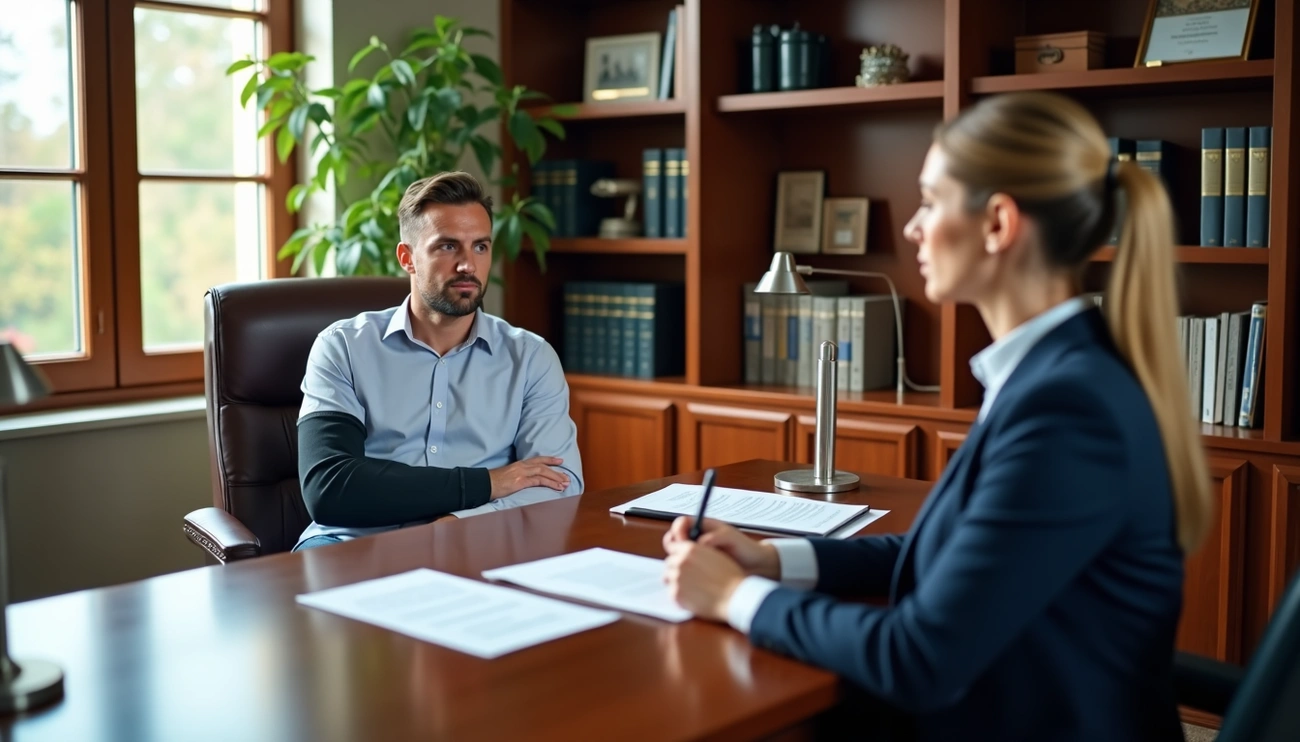 Workplace injury lawyer helping injured workers recover compensation for medical bills, lost wages, and job-related injuries.